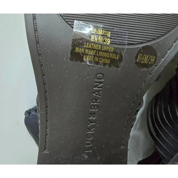 Lucky Brand Darvie Leather Black Sandal Bootie Strappy Open Toe Shoe 8.5 NEW - Picture 8 of 8